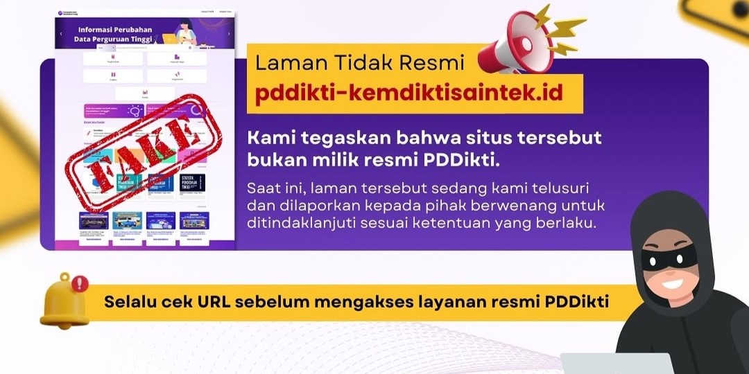 Waspada Laman Palsu PDDikti Waspada Laman Palsu PDDikti