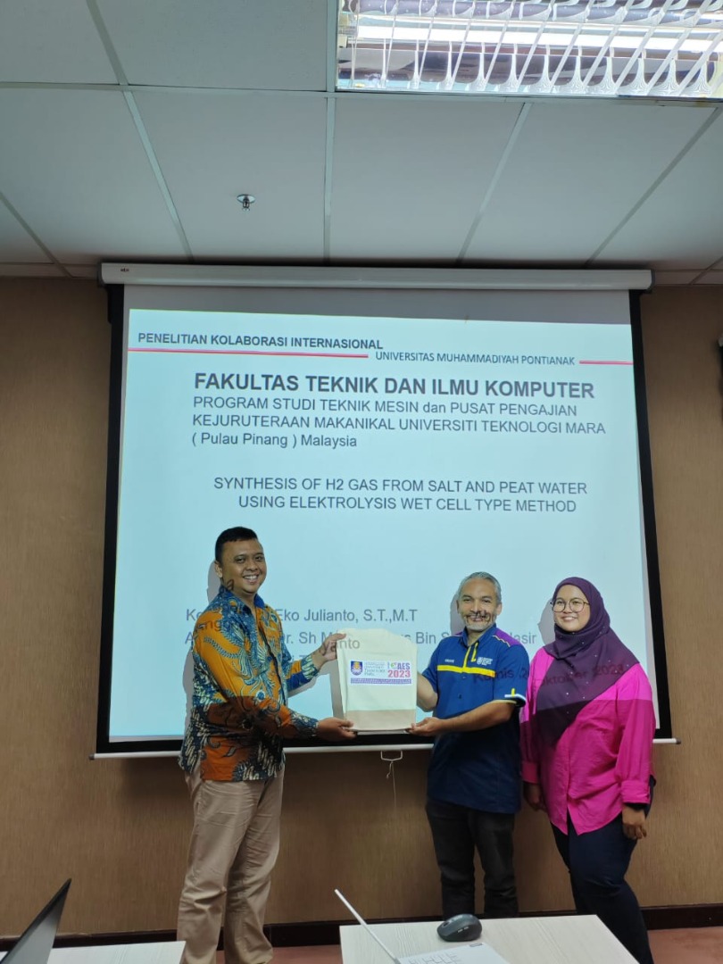 PRODI TEKNIK MESIN UM PONTIANAK ADAKAN PENELITIAN INTERNASIONAL DENGAN UNIVERSITI TEKNOLOGI MARA (UiTM), MALAYSIA