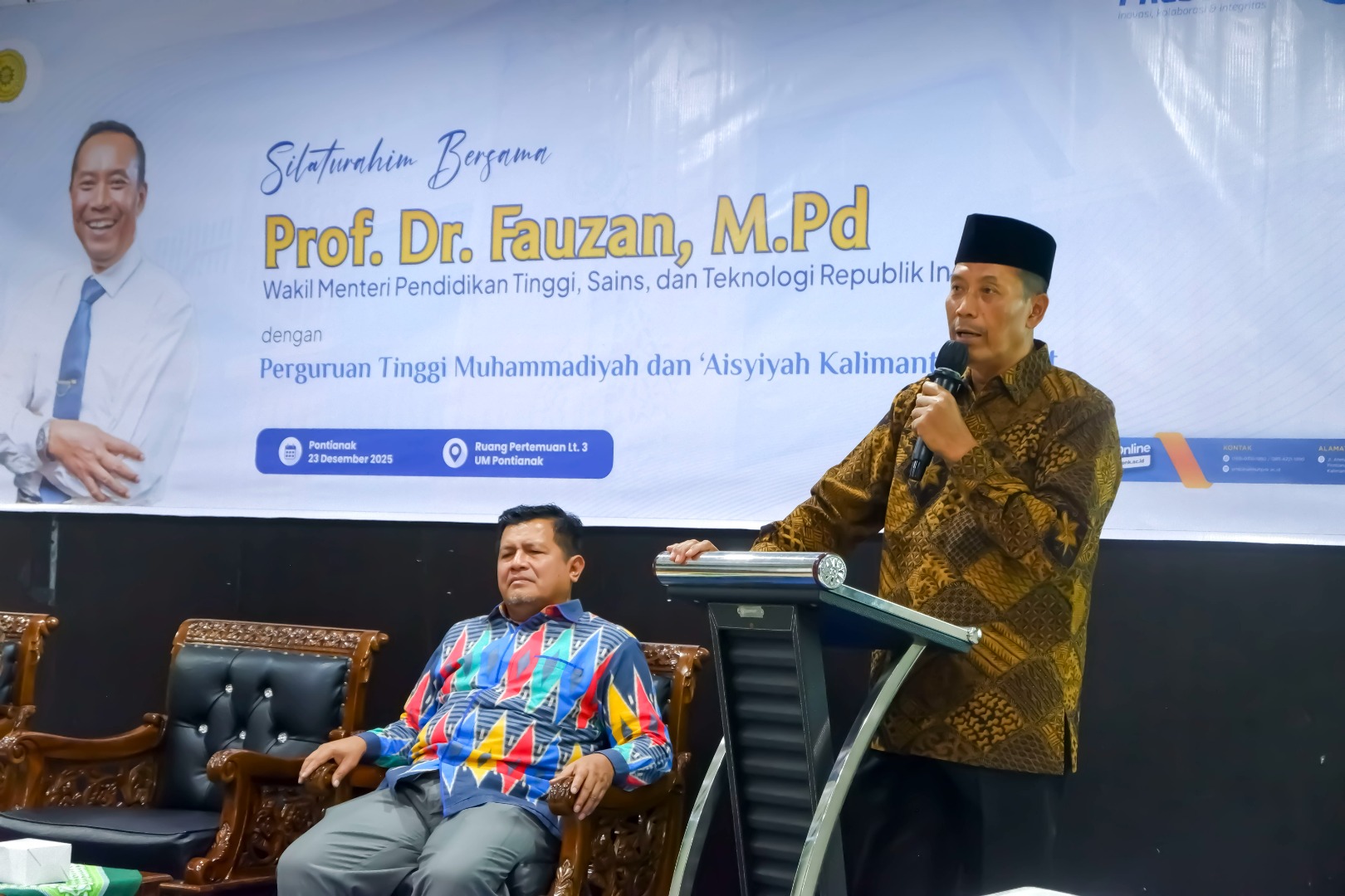 Silaturahim Wamen Diktisaintek Bersama PTMA Kalbar di UM Pontianak