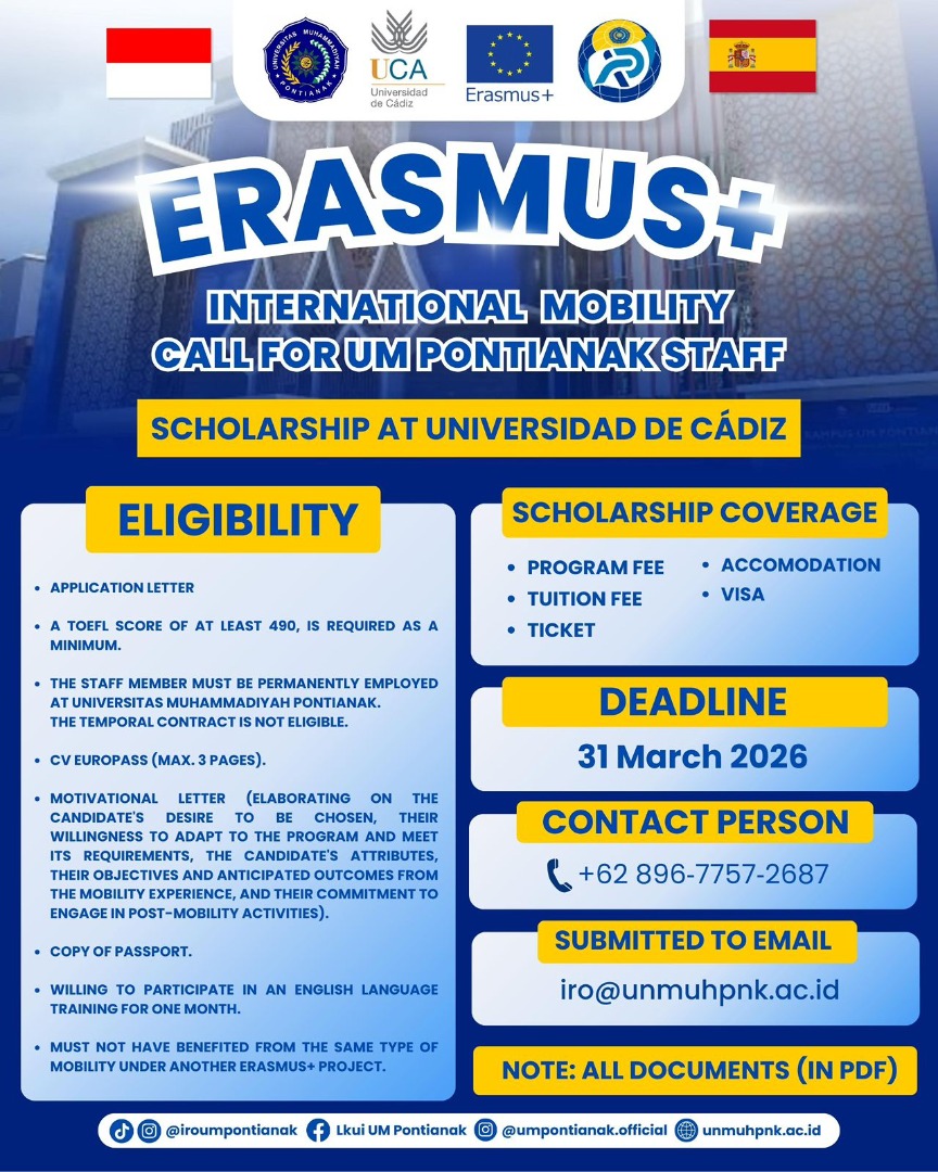 Kesempatan Erasmus+ untuk Staff UM Pontianak
