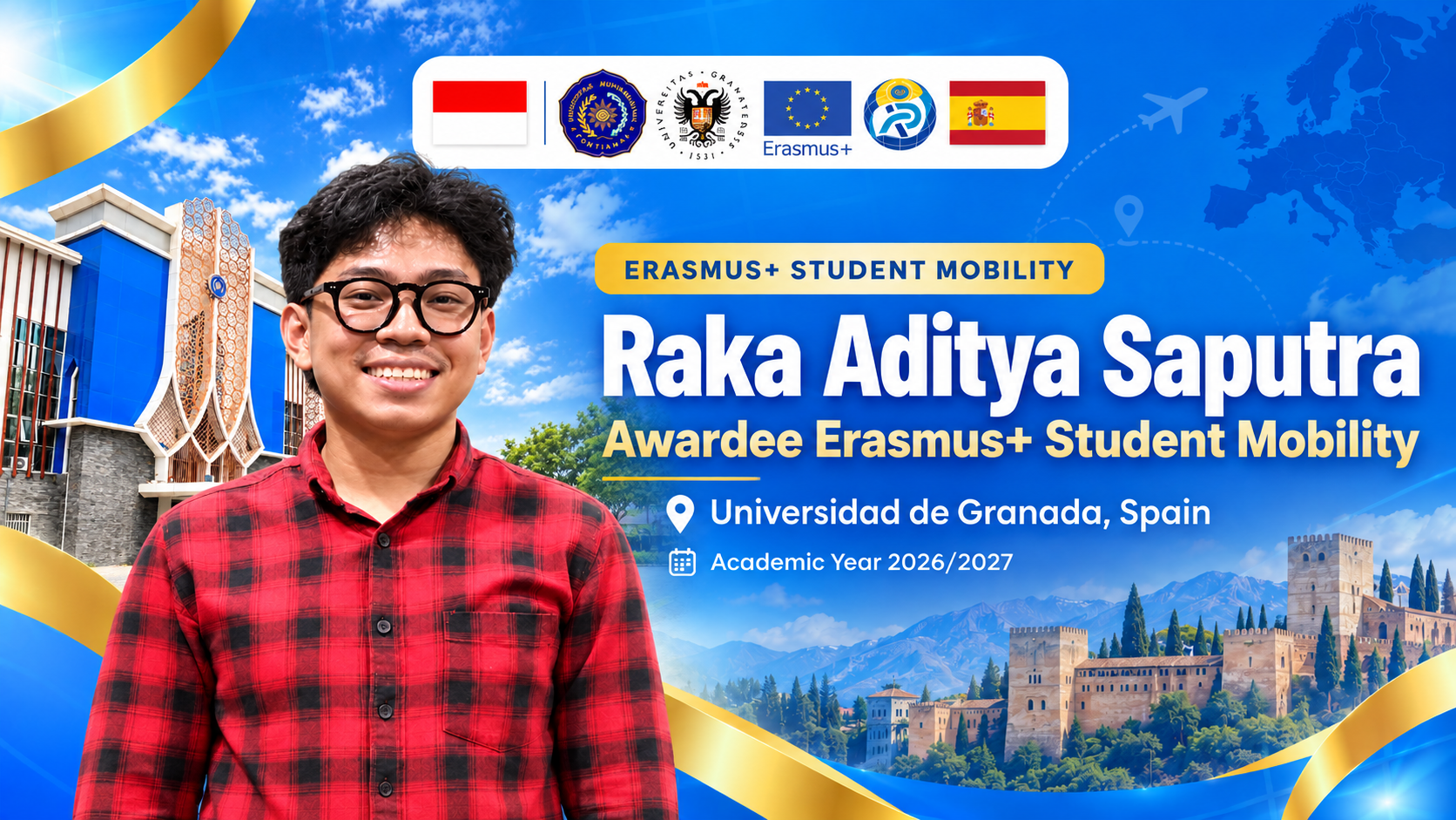 Mahasiswa UM Pontianak Raka Aditya Saputra Raih Erasmus+ Student Mobility ke Universidad de Granada